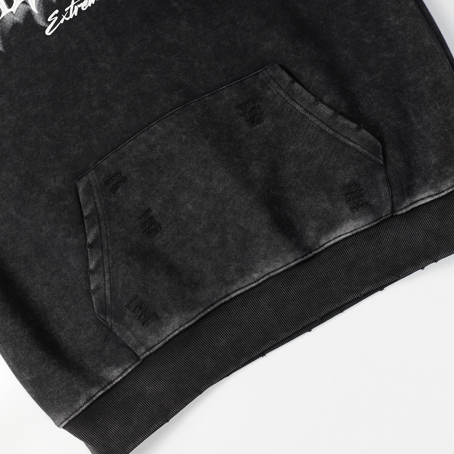 American Retro Heavy Washed Hoodie Design Sense Printed Hoodie