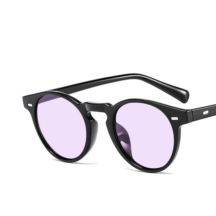 Men's round frame rice nail sunglasses
