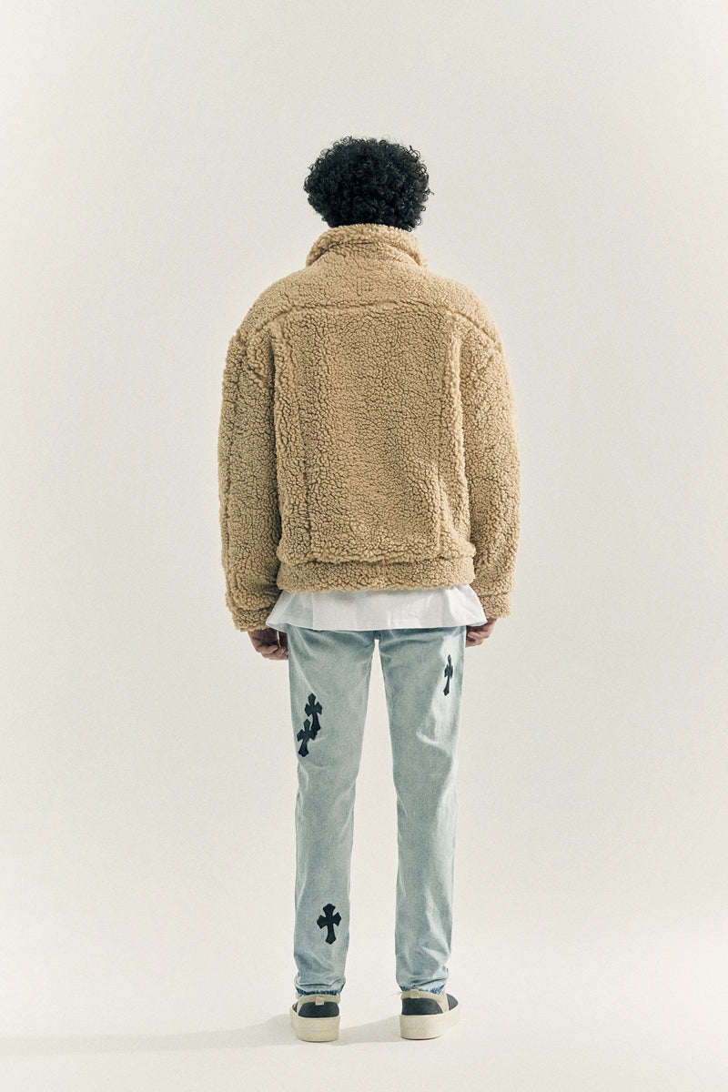 Retro high street cashmere trendy men's jacket