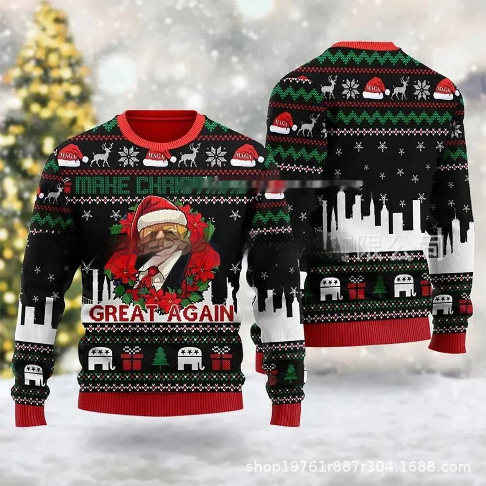 3D Digital Printing Men's And Women's Round Neck Sweater