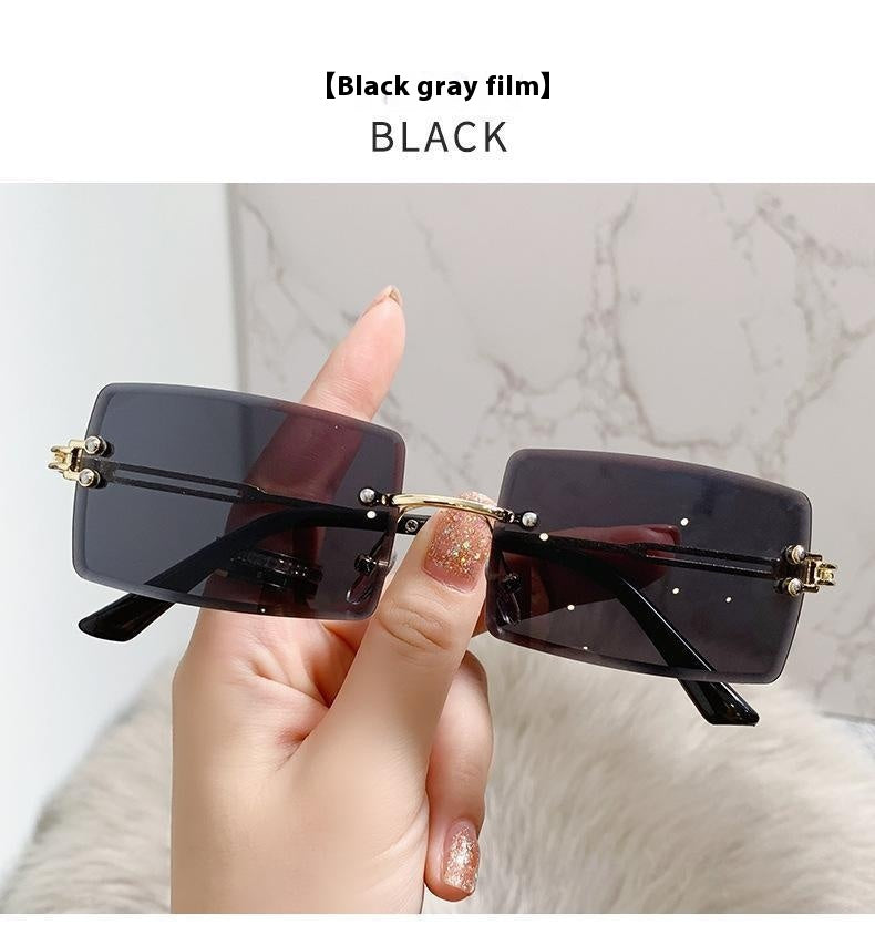 Frameless Trimming Sunglasses Fashion Ocean Lens