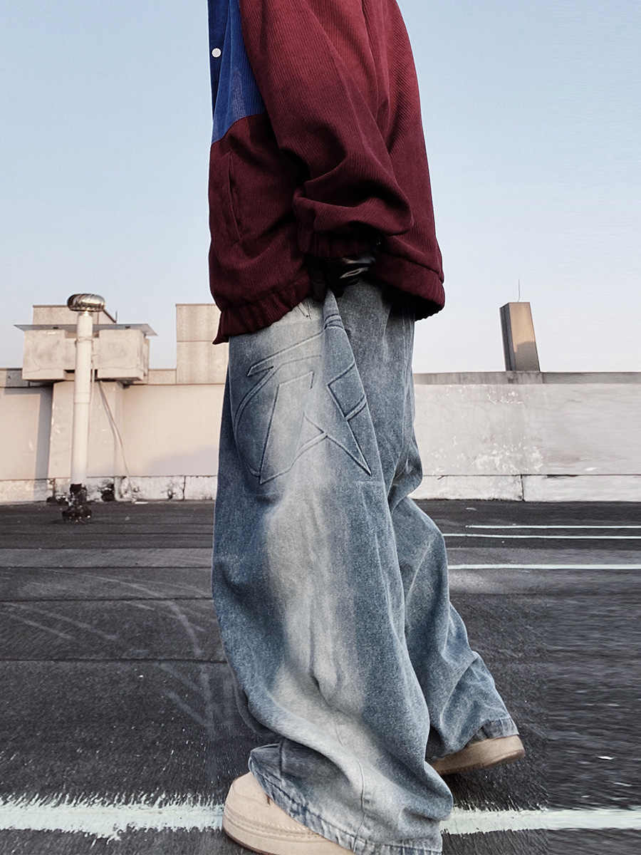 American Fashion Brand Vintage Mop Straight Jeans