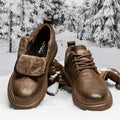 Autumn And Winter Fleece-lined With Hidden Heels Business Men's Low-top Martin Boots