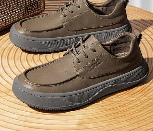 British Retro Brown Big Toe Casual Leather Shoes