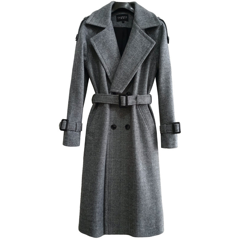 Men's long Wool trench coat