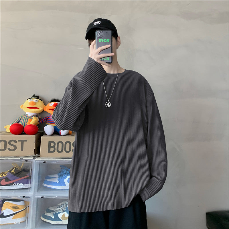 Men's Casual Trendy Striped Long-sleeved T-shirt