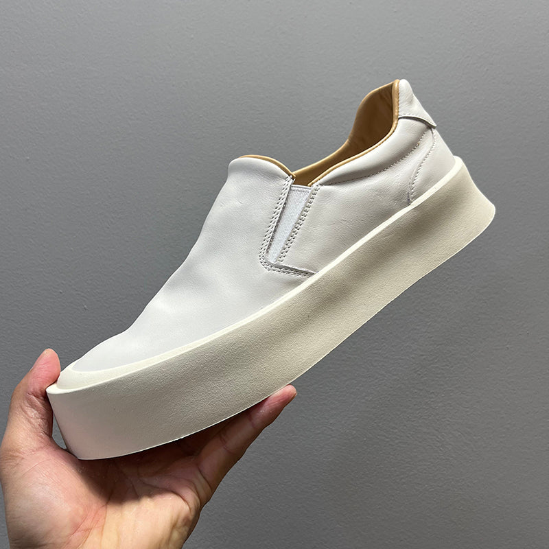 Soft Leather White Soft Bottom Casual Shoes