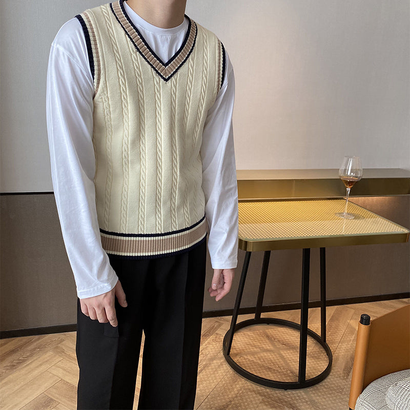 V-neck Sleeveless Vest Sweater