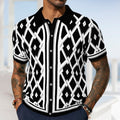 Summer Jacquard Knitted Short-sleeved Cardigan shirt
