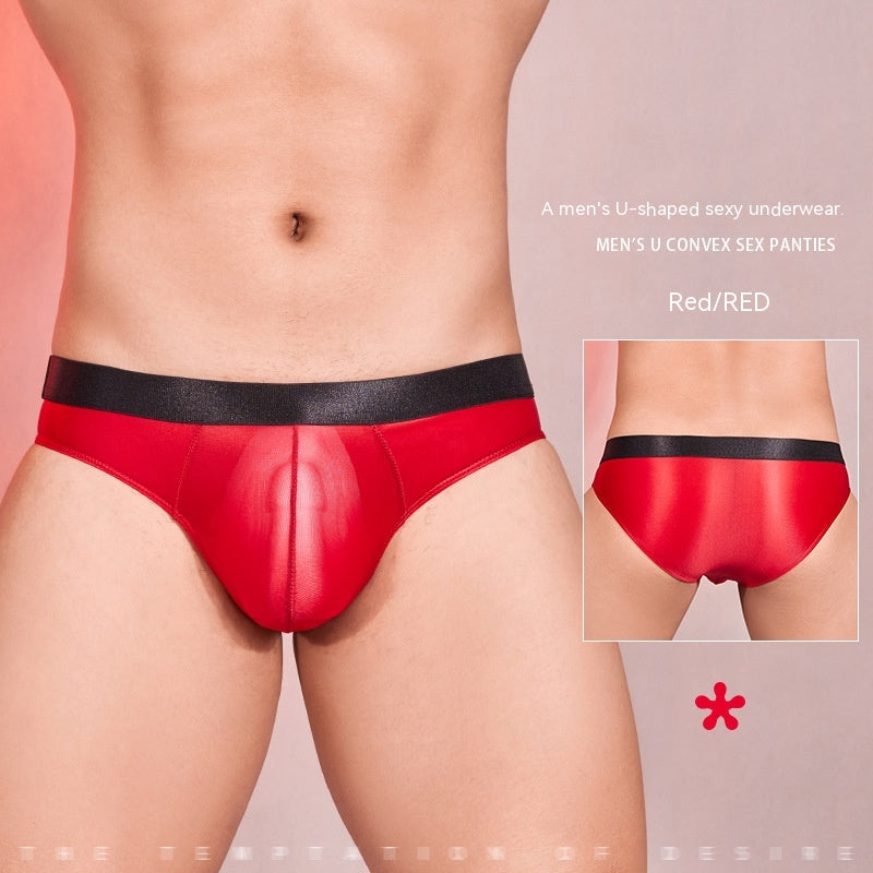 New Fashion Low Waist Fake Mother Thin Transparent Powerful Men's Underwear