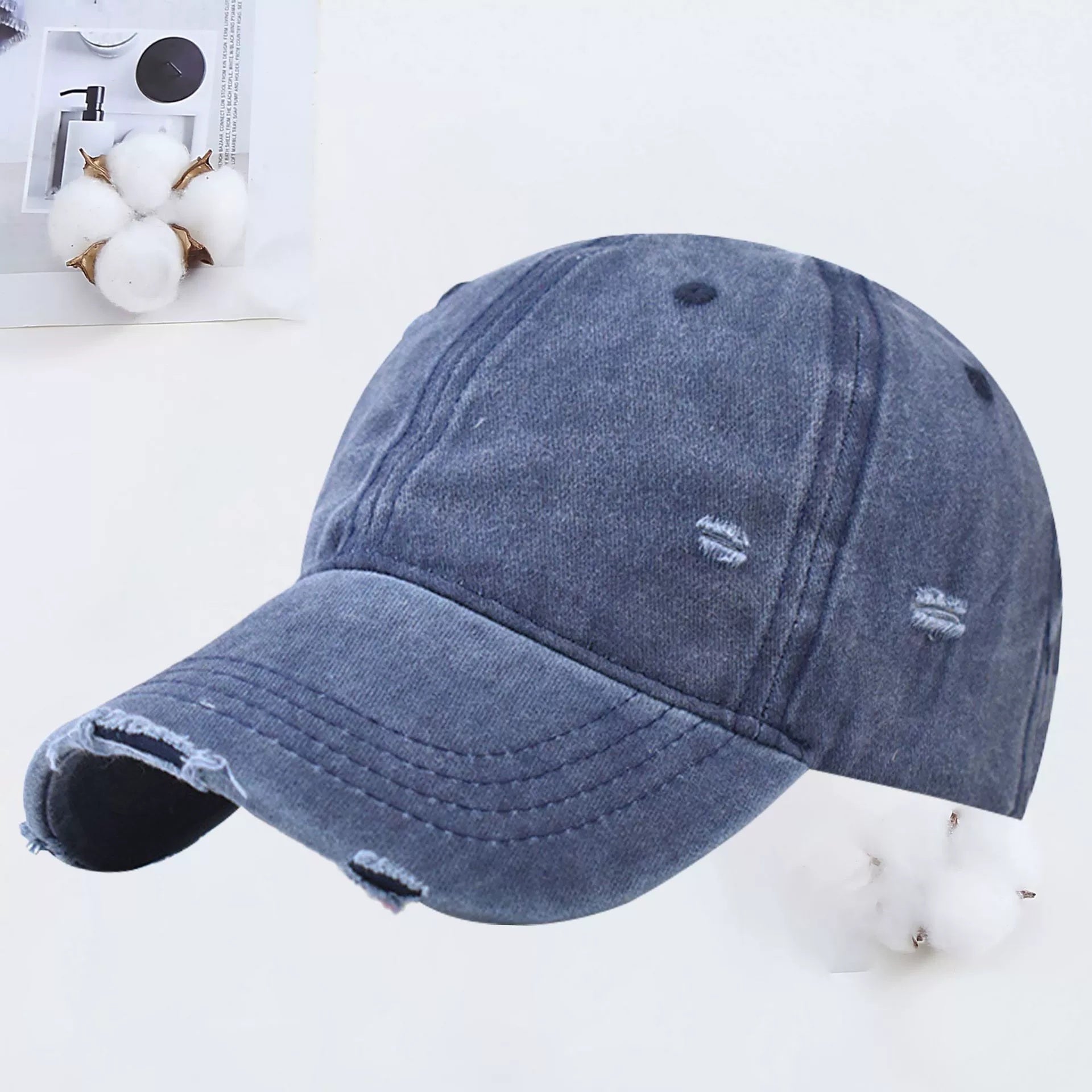 Outdoor Embroidered Printed Washed Hole Baseball Cap