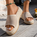Women's Roman Style Rattan And Straw Woven Sandals