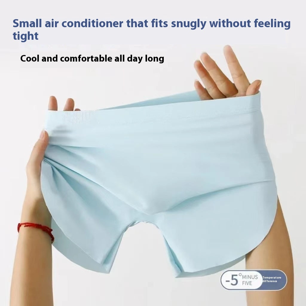 Summer Panties Ice Silk Seamless One Piece Boxer Briefs