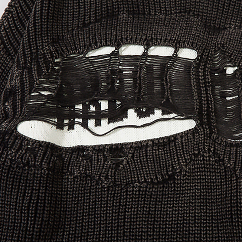 Idle Style Ripped Washed Distressed Pullover Sweater