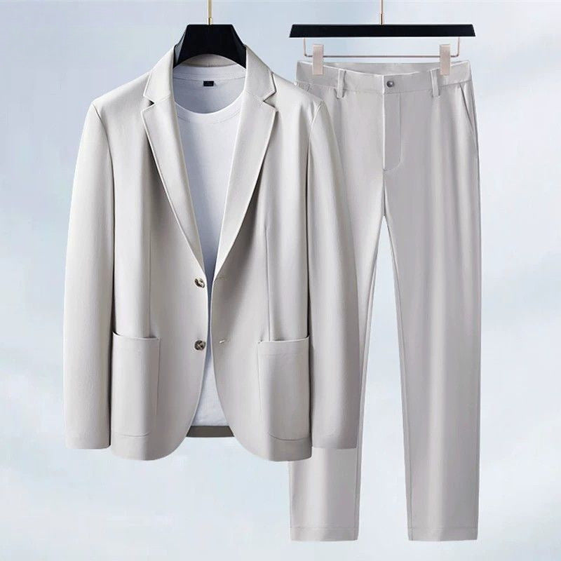 Gentleman Banquet Business Thin Casual Ice Silk Suit