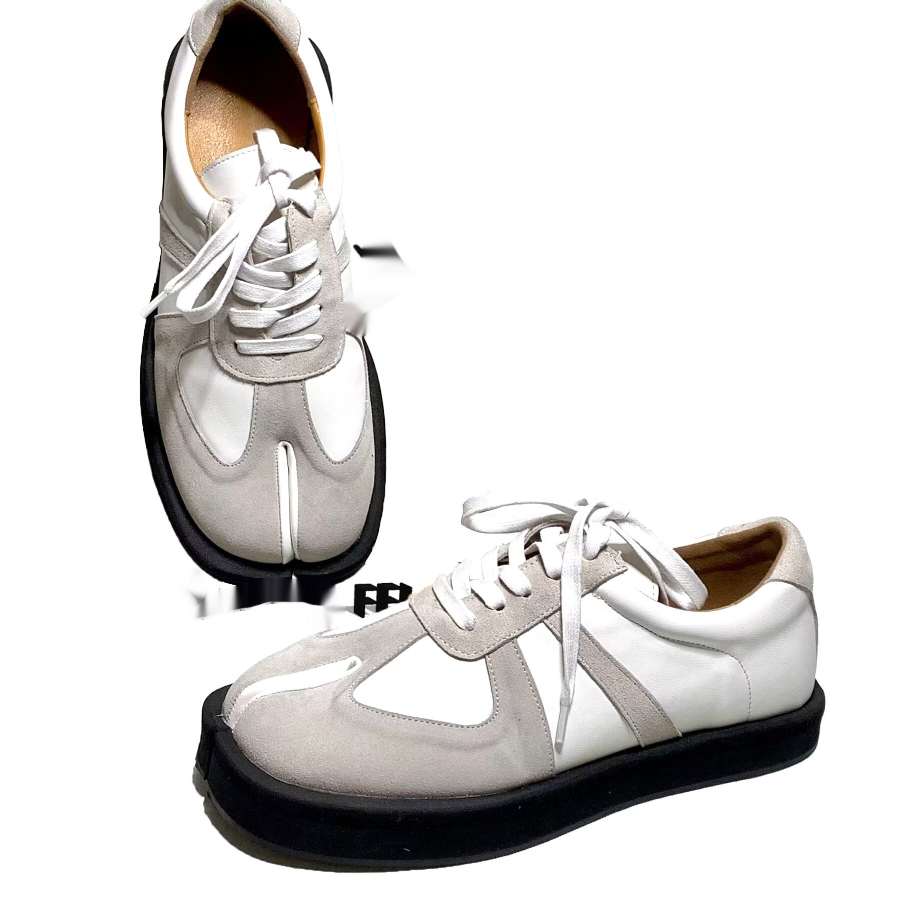 New Step Show Men's And Women's Same Spring And Summer Split Toe German Training Shoes Ninja Shoes Gray Whiteblack