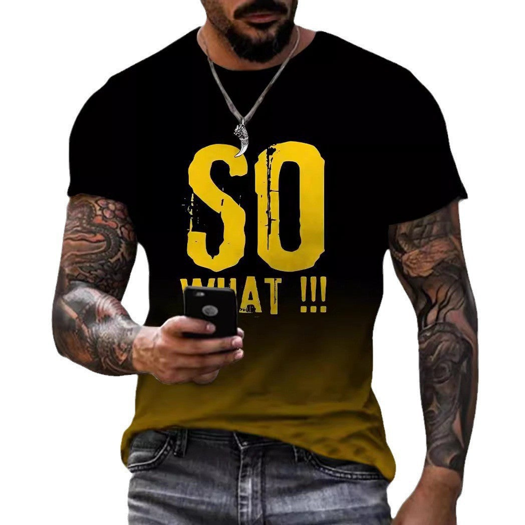 3D Christmas Style Digital Print Men's Short Sleeve T-shirt Casual Short Sleeve