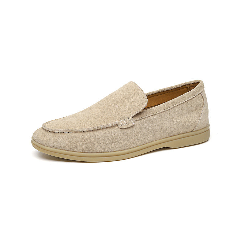 Autumn New Shallow Mouth Loafers Men Suede Slip-on