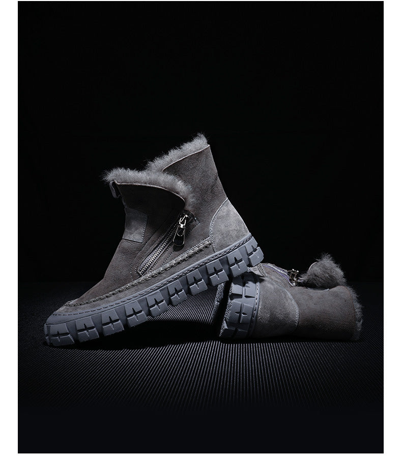 New Fur One Boot Men's Leather Wool And Fleece