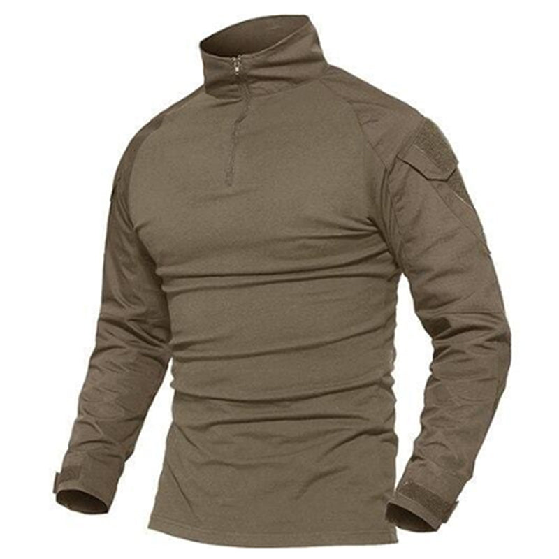 stand collar arm strap pocket Men Elastic soft T-shirt jacket