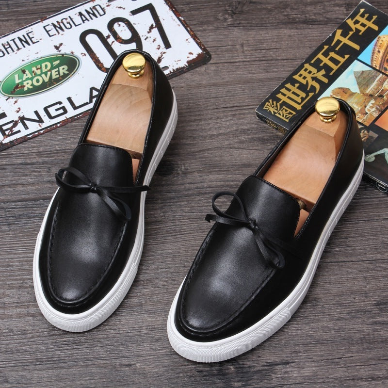 Low-top Leather Loafers Casual Lazy Shoes With One Pedal