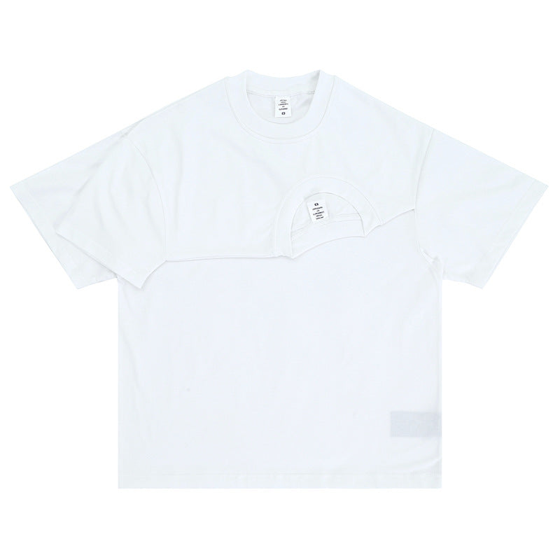 Creative Irregular Short Sleeve white t-shirt