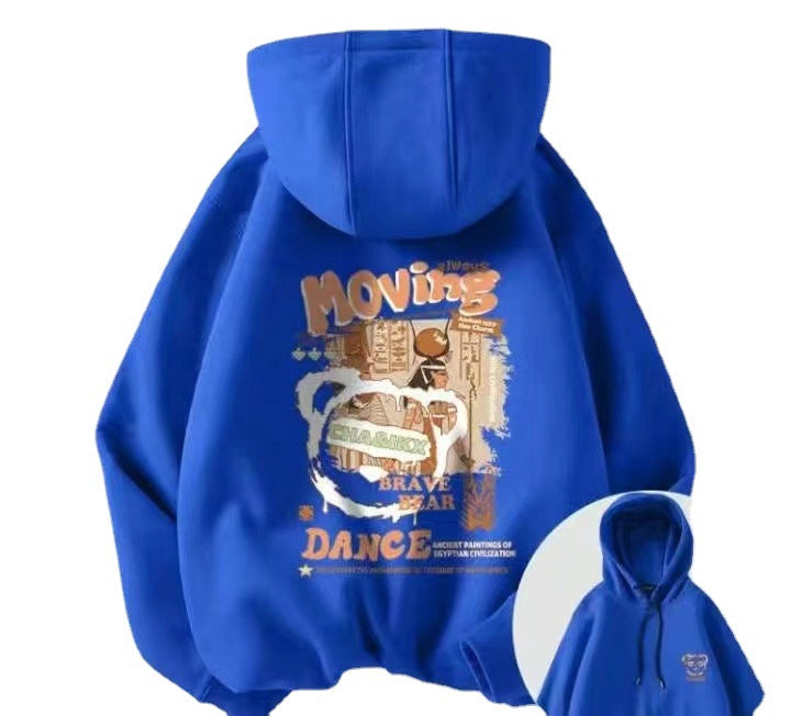 Printed Loose Casual Trend Young Men's Hoodie