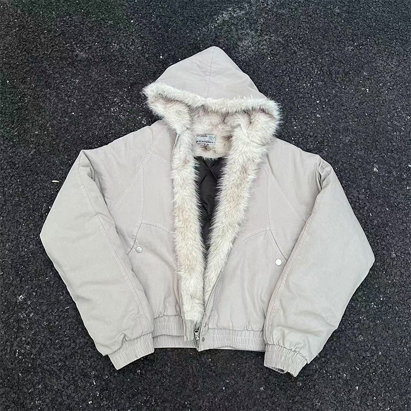 Winter Hooded Short Fur Collar hoodie