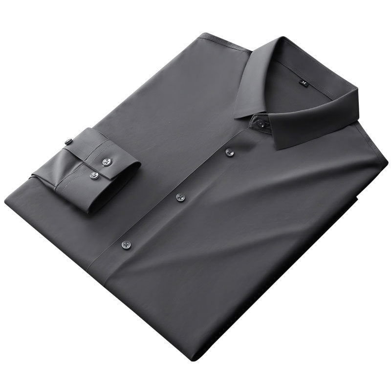 Slim-fit High-elastic Knitted Men's Long-sleeved Shirt