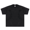 Stitching High Street Loose Round Neck Short Sleeve T-shirt