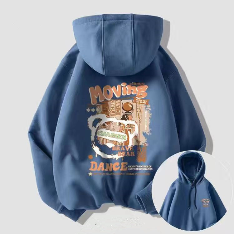 Printed Loose Casual Trend Young Men's Hoodie