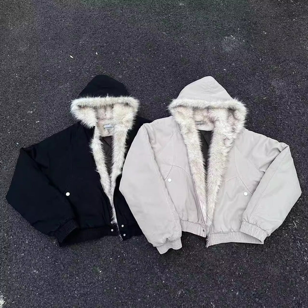 Winter Hooded Short Fur Collar hoodie