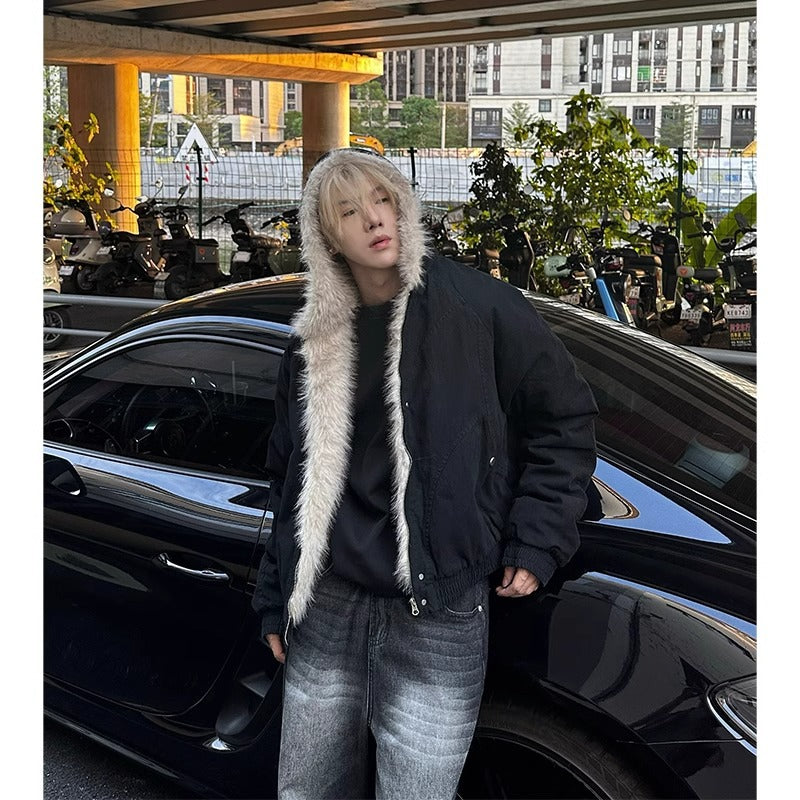 Winter Hooded Short Fur Collar hoodie