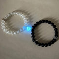 2pcs Handmade Crown Beaded Charms Bracelet Heart Glow In The Dark Couple Bracelet