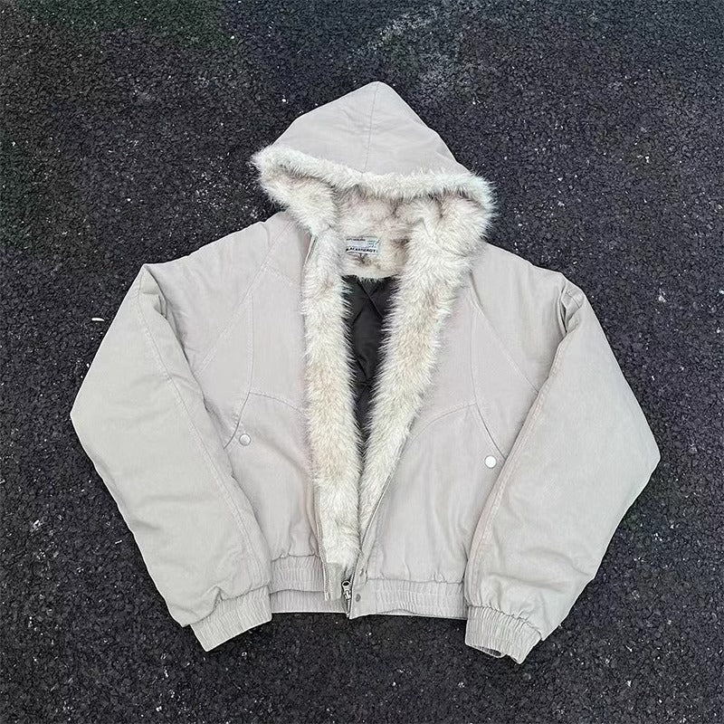 Winter Hooded Short Fur Collar hoodie