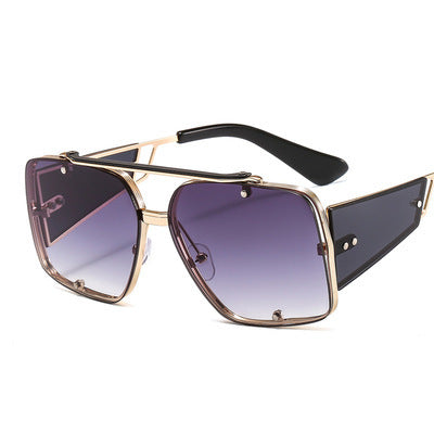 Retro Metal Big Frame Sunglasses
