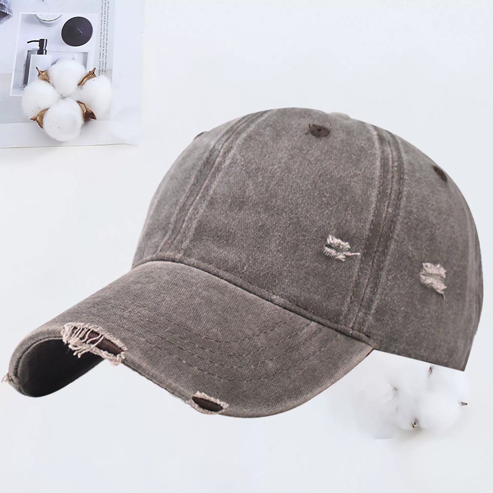 Outdoor Embroidered Printed Washed Hole Baseball Cap