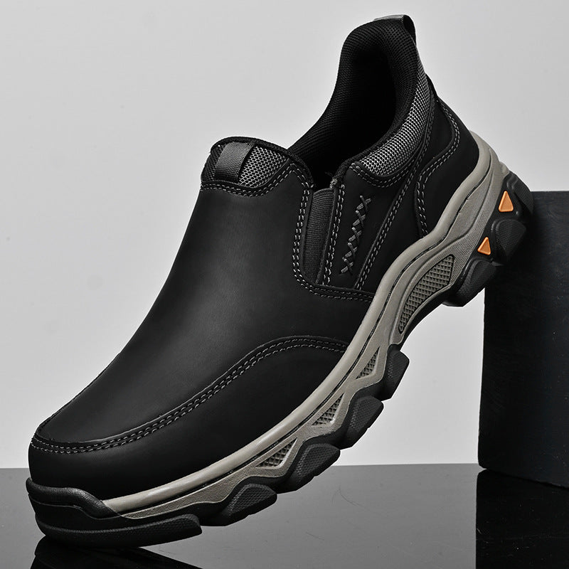 Rubber Wear-resistant Men's Casual Leather Shoes