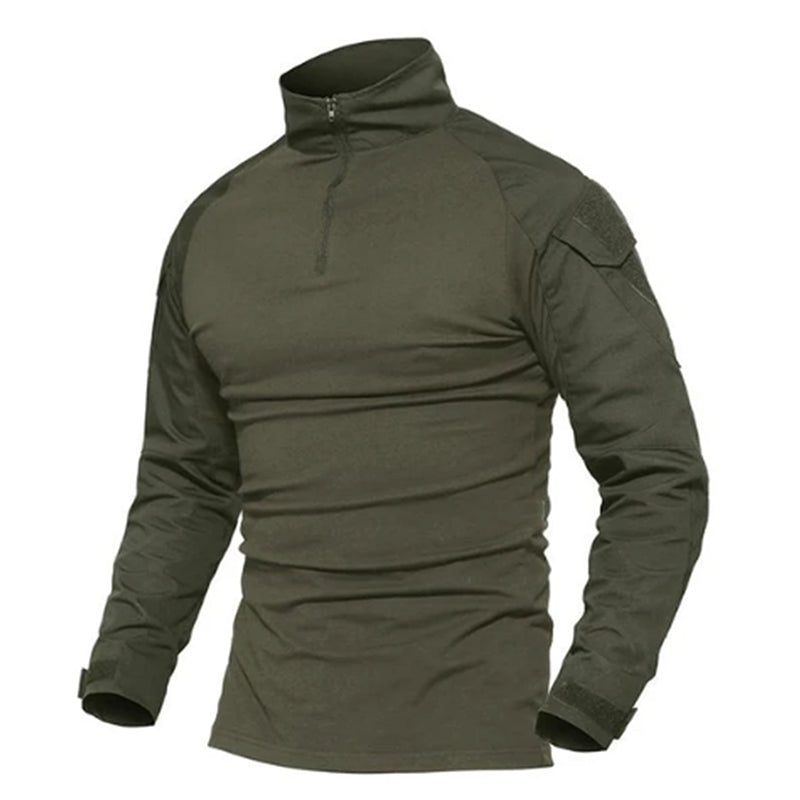 stand collar arm strap pocket Men Elastic soft T-shirt jacket