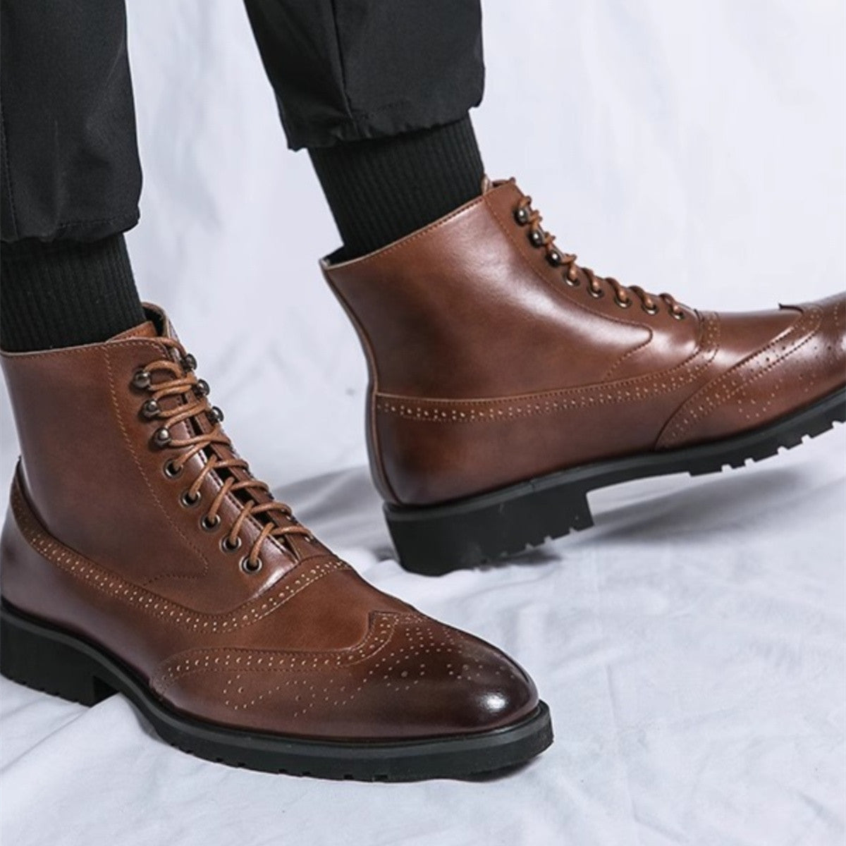 Mens Thick Sole Mid Top boots