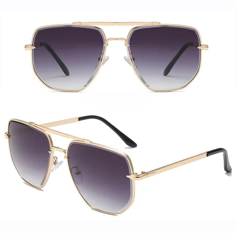 Men's Double Bridge Gradient Cut Sunglasses