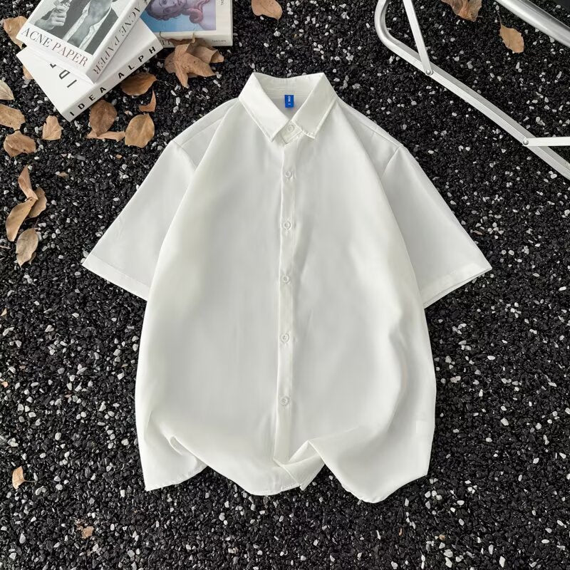 Summer Thin Section Traceless Half-sleeve Shirt Men's Korean Style