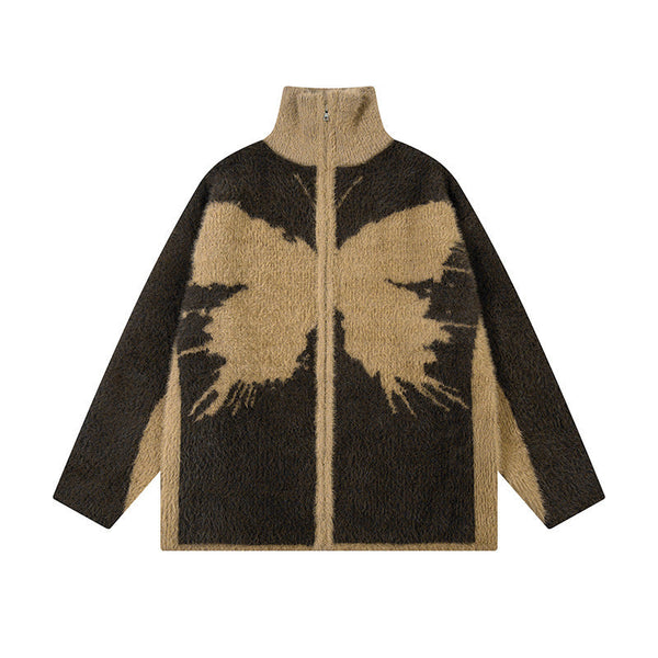 Casual Patchwork High Collar Loose All-match Sweater