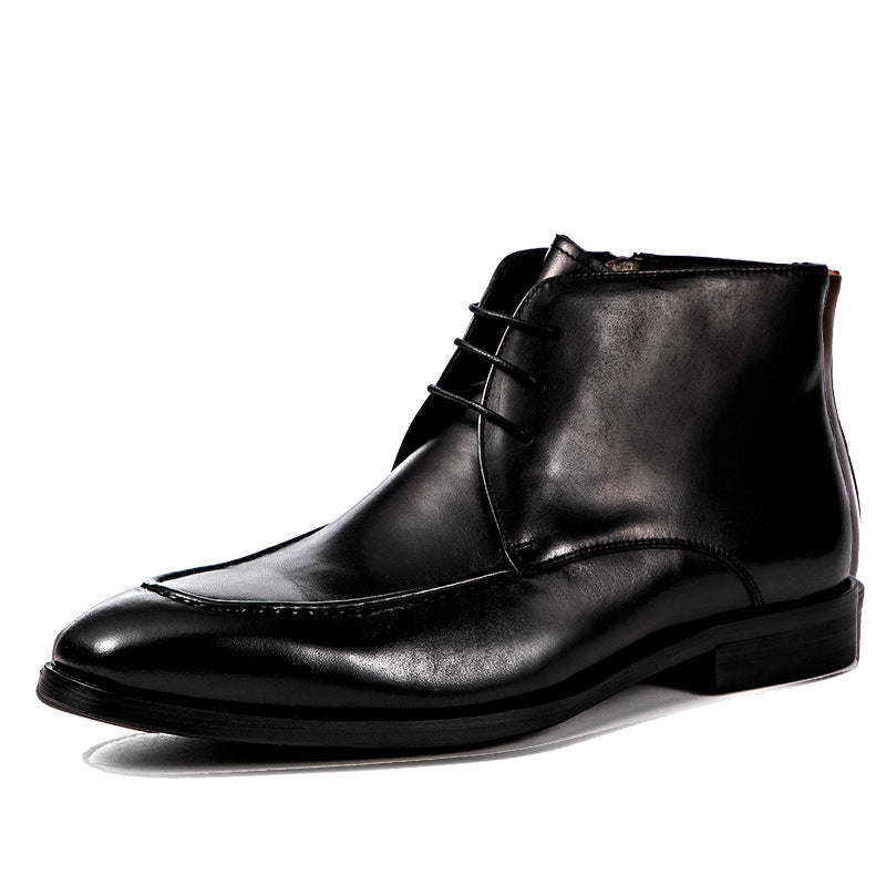 Men's High Top Leather Shoes Knight Leather Boots