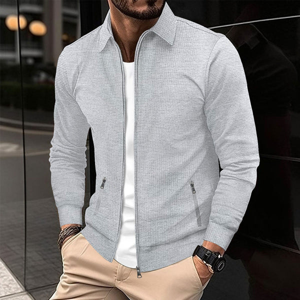 Men's Spring And Autumn Youth Waffle Zipper Pocket jacket
