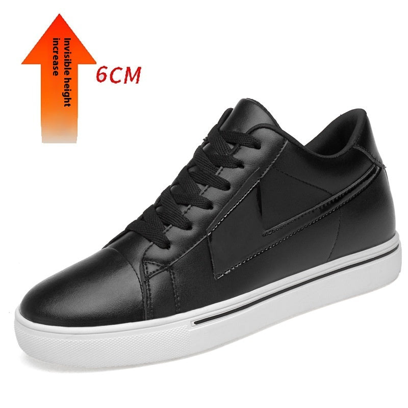 New Skateboard Cowhide Korean Style Height Increasing Insole Men's Shoes