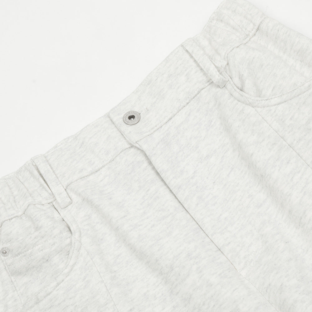 Loose Casual Trousers Men's High Street Split Stitching Design Pocket Solid Color Wide-leg Pants