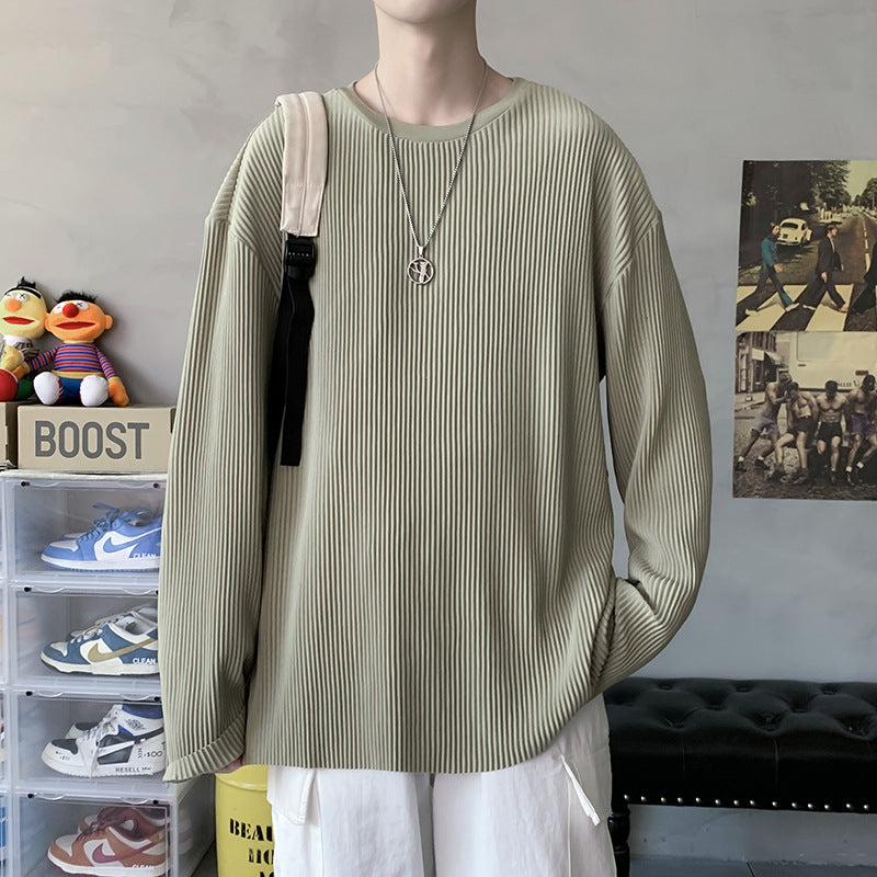 Men's Casual Trendy Striped Long-sleeved T-shirt