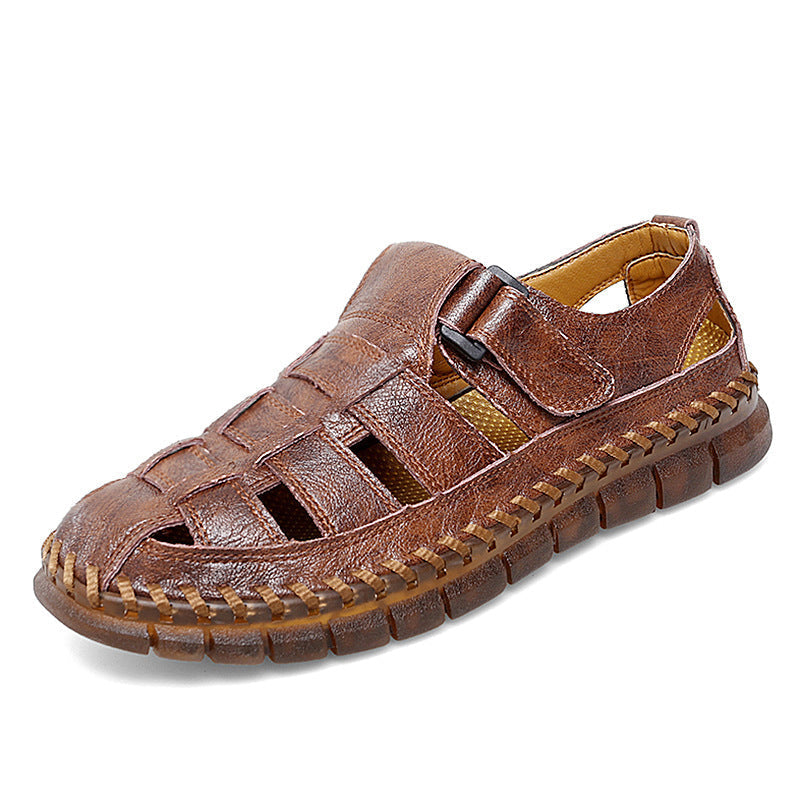 Plus Size Men's Beach Sandals Retro Hollow Out