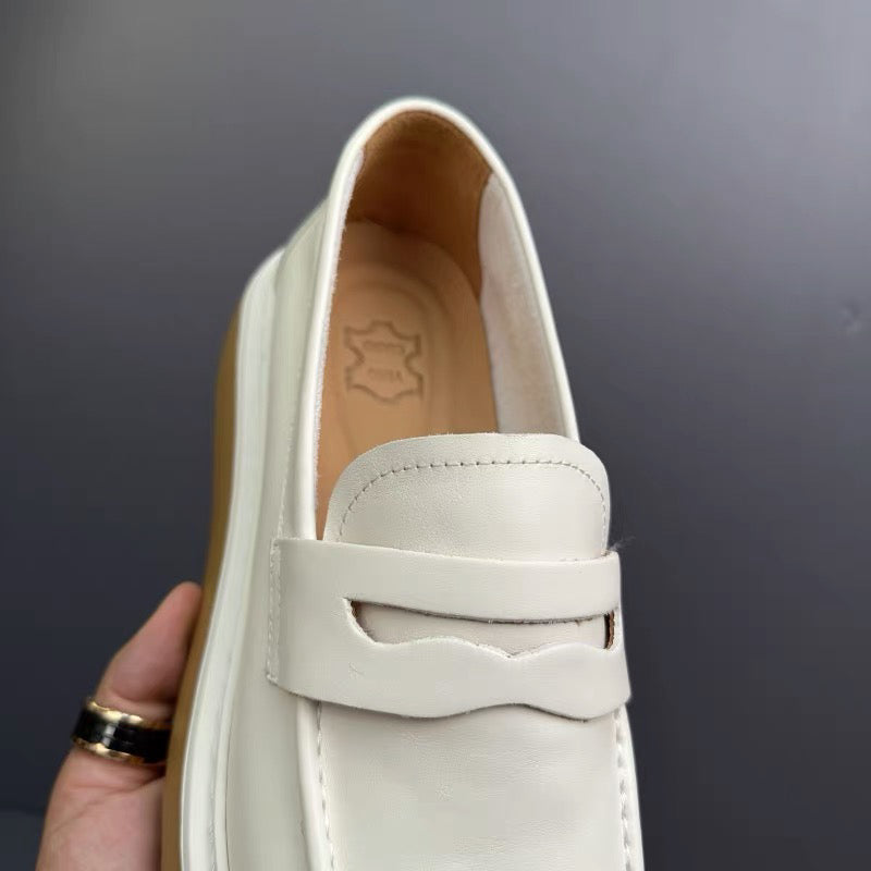 Leather One Pedal Lazy Casual Sneakers